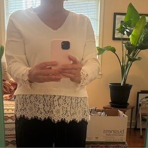 Adrianna Papell Ivory Knit Top
